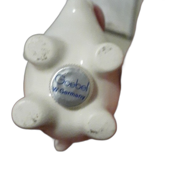 Goebel pig salt shaker white green Shamrock miniature figurine ceramic china - Picture 5 of 5